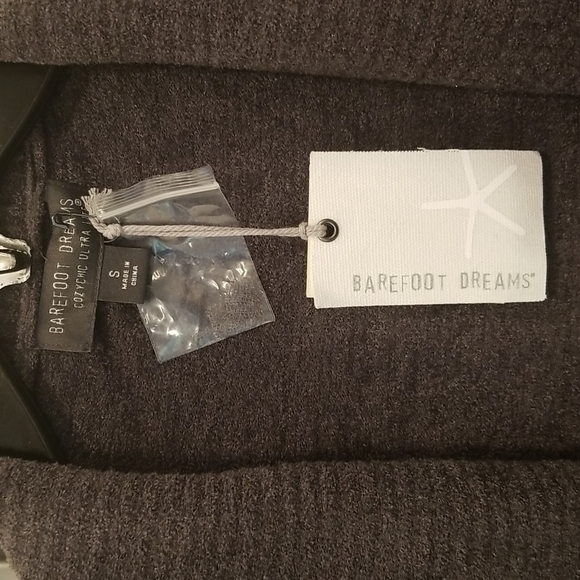 💕BAREFOOT DREAMS💕 CozyChic Drape Rib Cardigan Ultra Lite Carbon Gray S NWT - Picture 11 of 14